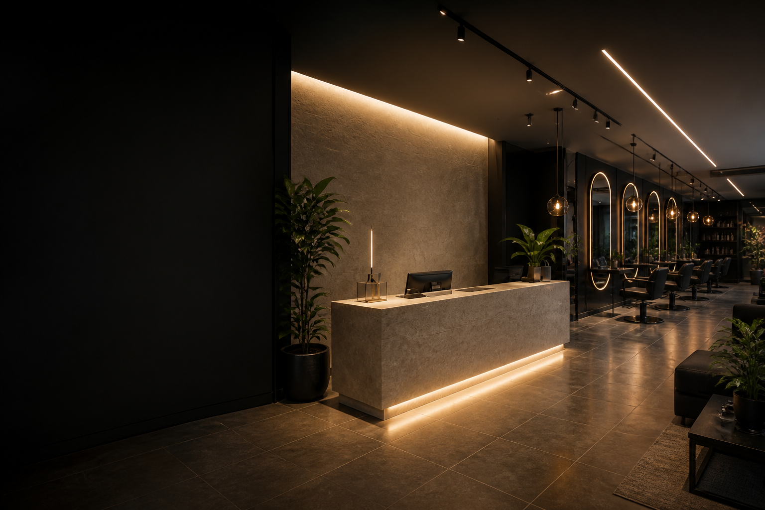 Sảnh lễ tân Quốc Phong Hair Salon